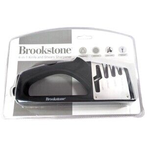 Brookstone Knife Shears Sharpener 4-in-1 Universal Non-Slip Stainless Steel Gift